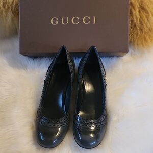 Gucci Black Patent Leather Heels